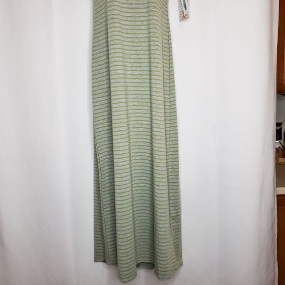 NEW Lularoe Stripe Maria Maxi Dress Sz XS Green Gray T-Shirt Dress - Picture 2 of 5